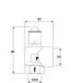 Sicherheitsventil mit Anschlussmöglichkeiten und Markierung, produziert von IMI Hydronic Engineering. Zeichnung zeigt das Produkt in technischer Ansicht.